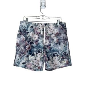 Bather Swim Trunks Sangria Rose Garden